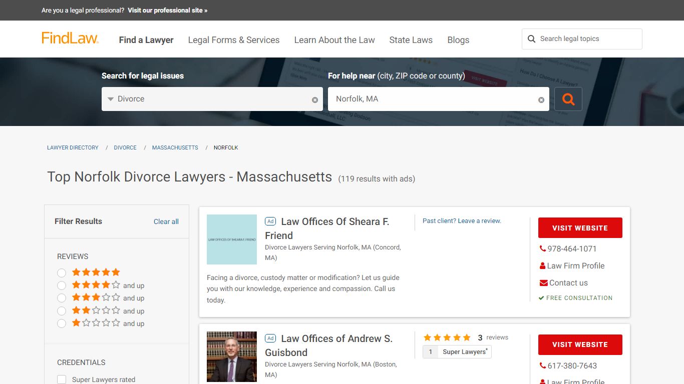 Best Norfolk Divorce Lawyers & Law Firms - Massachusetts | FindLaw