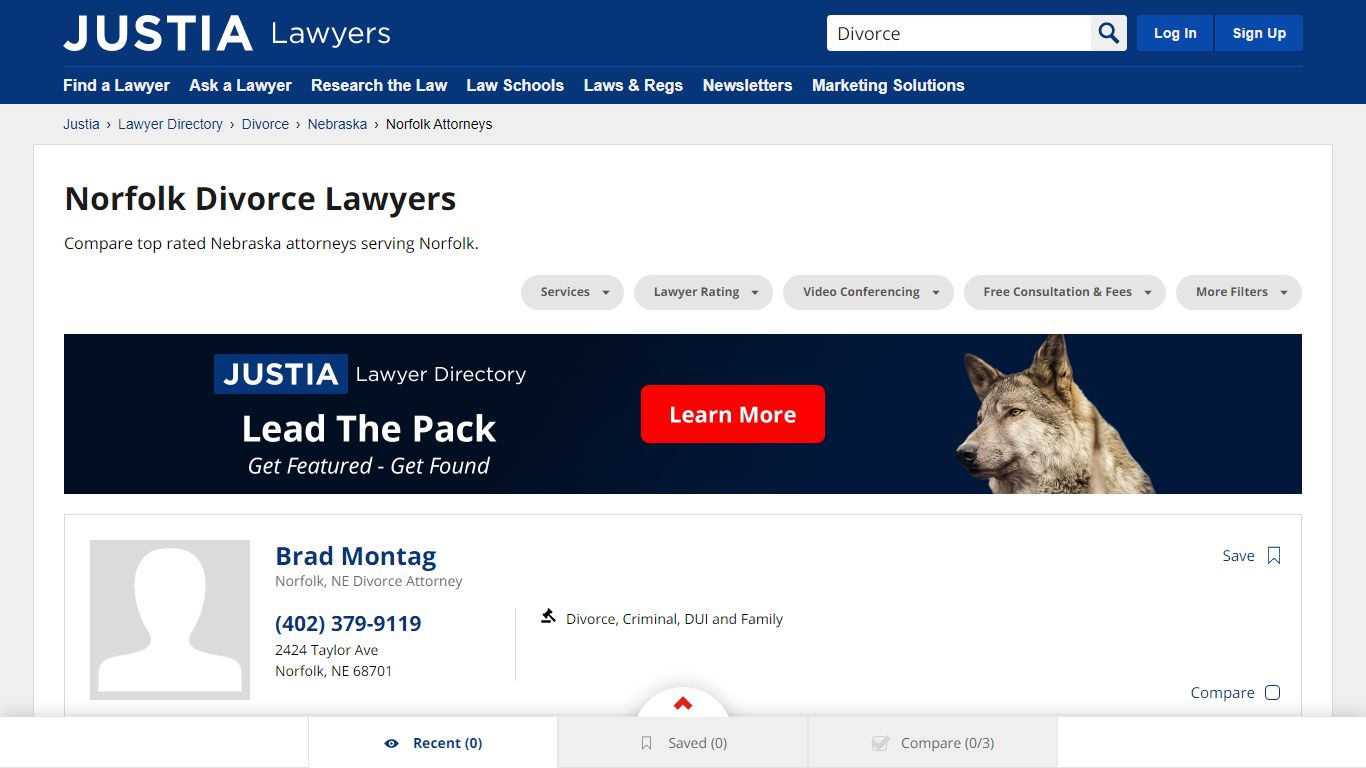 Norfolk Divorce Lawyers | Compare Top Rated Nebraska Attorneys | Justia